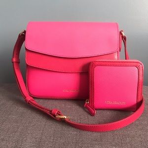 Vera Bradley Leather Twice as Nice Crossbody Purse & Matching Zuri Wallet (NWT)